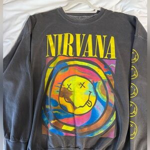 Urban Outfitters Nirvana Dark Gray Graphic Sweater